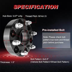 UNITHUB 1.5 Inch 6×5.5 Wheel Spacers to 6×139.7mm Hubcentric Wheel Adapters