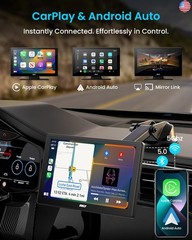 IK5 9″ Wireless Apple CarPlay & Android Auto Screen, Portable Car Stereo