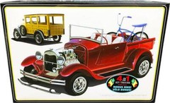 Skill 2 Model Kit 1929 Ford Woody Pickup 4-in-1 Kit with Bike 1/25 Scale Model