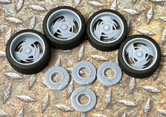 Resin 21/20 Inch: Retro “Intro Sphere” Model car Wheels/Tires 1/24 1/25 scale