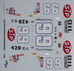 NASCAR DECAL #99 STP NASCAR 1971 PLYMOUTH ROAD RUNNER LORENZEN 1/25 POWERSLIDE