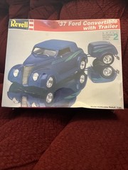 Revell 1937 Ford Convertible with Trailer 1:24 Scale Model Kit – Factory Sealed