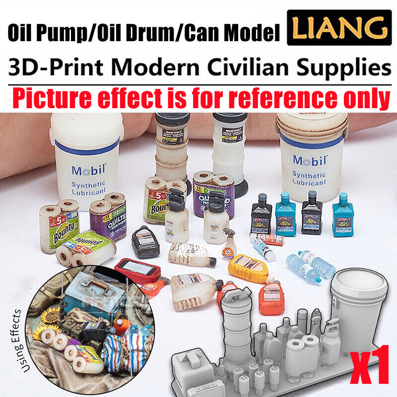 1/35 3D-Print Modern Civilian Supplies Oil Pump/Oil Drum Model Scene Accessories