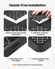 Transition Edge Kit, 11-Piece, Durable Straight Garage Floor Edging, Black