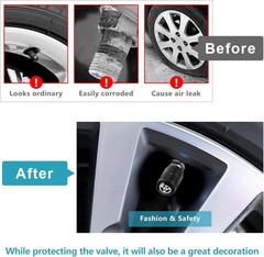4PCS Tire Valve Stem Caps for Toyota RAV4 Highlander Prius Avalon Black