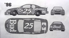 NASCAR DECAL #25 BUDWEISER 1995 MONTE CARLO KEN SHRADER 1/24 POWERSLIDE #238