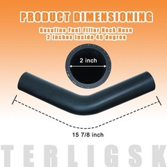 Gasoline Fuel Filler Neck Hose 2 inches Inside 45 degree Reinforced Gas Black