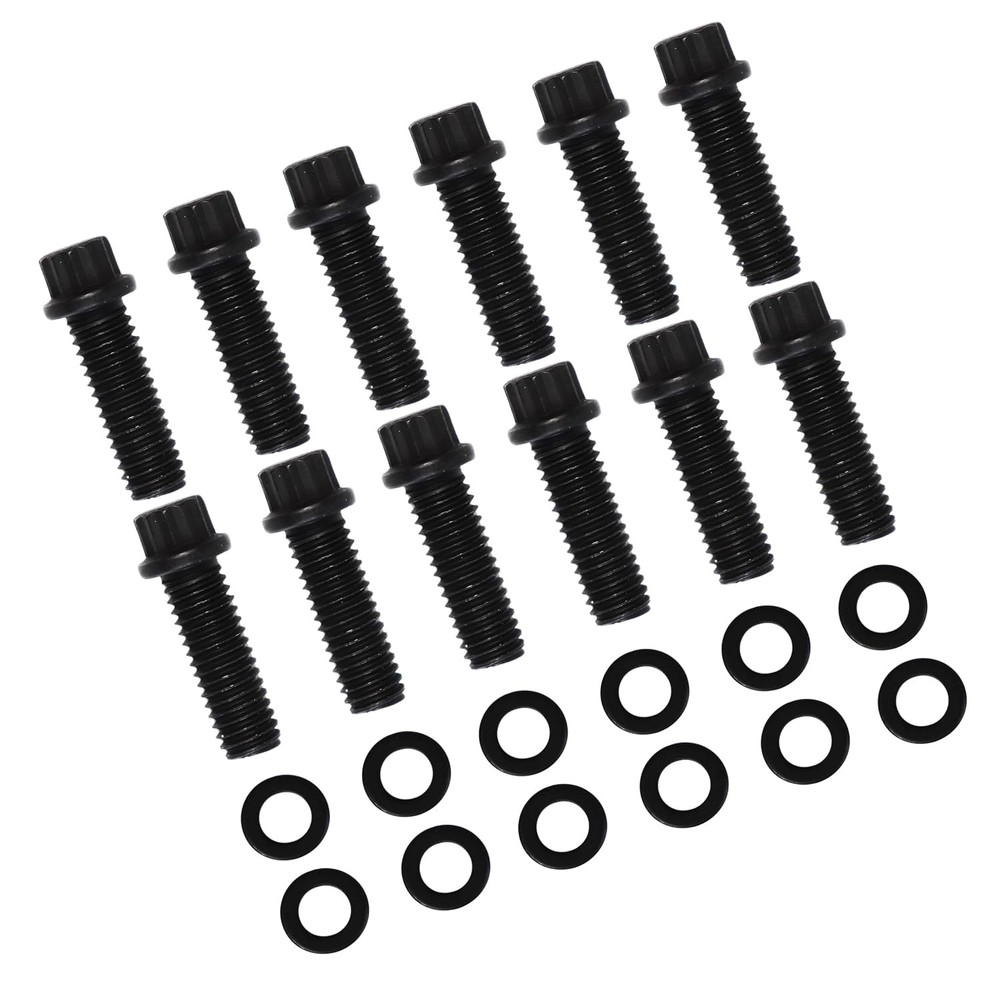 38400 Intake Manifold Bolt Kit Compatible with Chevy Small Block for Black