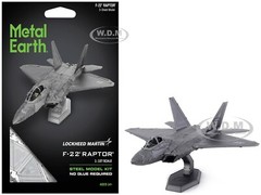 LOCKHEED MARTIN F-22 RAPTOR AIRCRAFT USAF STEEL MODEL KIT BY METAL EARTH ME1016