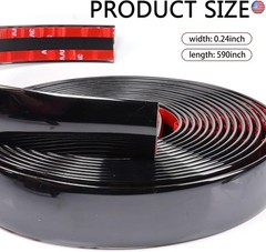49Ft Glossy Black Car Side Moldings, Scratch-Proof Molding Trim for Car