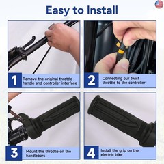 3 Pin Ebike Throttle Full Twist Male Compatible with Electric Bike Scooter