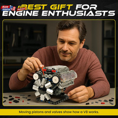 V8 Combustion Engine Model Kit That Runs – Build Your Own STEM Mini V8 Motors