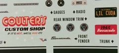 Decal Sheet Emblems 1965 Plymouth Barracuda 1/25 AMT 1431 Craftsman Plus Series