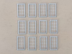 1/64 Scale Windows For Diorama Buildings (set of 12)
