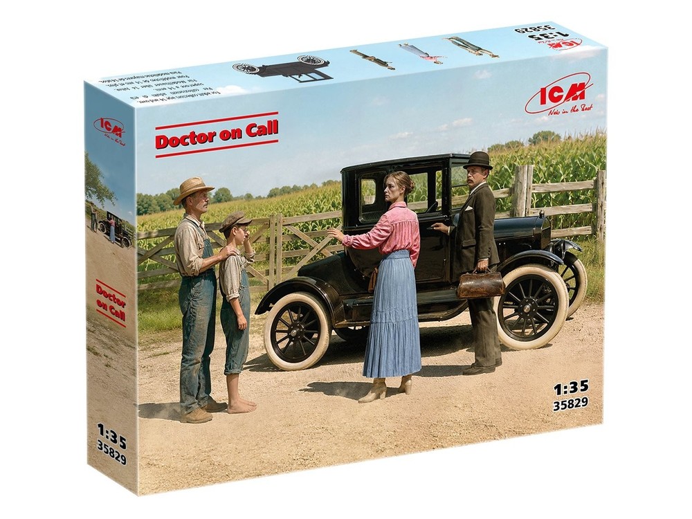 ICM 35829 – 1918 Model T with figures “Doctor on Call” – Model Kit in 1:35 Scale