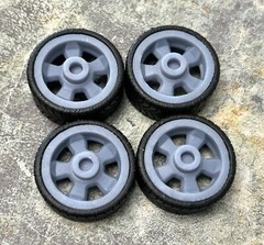 1/24 Scale: 24-Inch “Schott SS” Wheels And Tires; Resin;1/25
