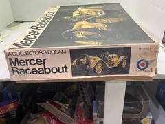 The 1/16 ENTEX #8452 Mercer Raceabout Yellow Unbuilt Model Car Kit is a plastic