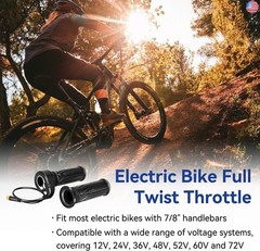 3 Pin Ebike Throttle Full Twist Male Compatible with Electric Bike Scooter
