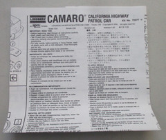 LINDBERG CAMARO Z28 CALIFORNIA HIGHWAY PATROL POLICE CAR 1/20 MODEL KIT 1994