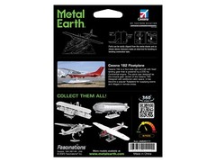 CESSNA 182 FLOATPLANE WHITE & RED STEEL MODEL KIT BY METAL EARTH MMS111