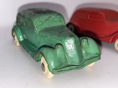 Lot 3 Rubber 1935 FORD Tudor Slantback BARR Co Promo 1/48 VG+ 4” Green Red