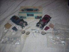 HUBLEY MODEL SJ DUESENBERG TOWN CAR, SEALED INSIDE, BIG 1/18 DIE-CAST, + 2 CARS