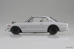 AOSHIMA 1/24 KPGC10 Skyline 2000GT-R 1970 Silver Snap Car Pre Colored Y865767