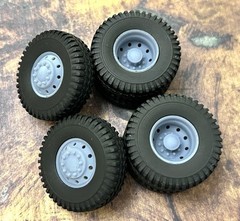 Resin 1/24 Scale: 26-inch “Alcoa Truck” Dually Wheels W/ Commercial Tires