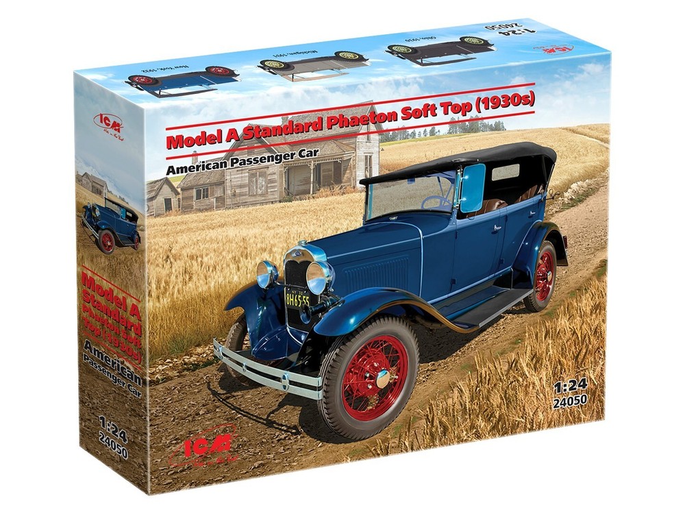 ICM 24050 – Model A Standard Phaeton Soft Top 1930s – Car Model Kit, Scale 1:24