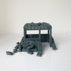1/72 Scenic Terrain Military Bunker Scene Including Sandbags Buildings Crates