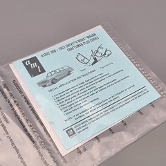 AMT 1202 1963 Chevy II Nova Station Wagon Parts Decal Sheet
