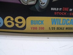 Vintage AMT 1969 Buick Wildcat 1/25 Model Kit Y916-200 New Open Box Parts