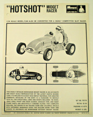 RARE! 1967 MONOGRAM HOT SHOT 1/24 MIDGET RACER SLOT CAR HOBBY DEALER PROMO FLYER