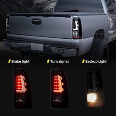 LED Tail Lights Assembly Compatible with 1999-2006 Chevy LED Tube-Clear Lens