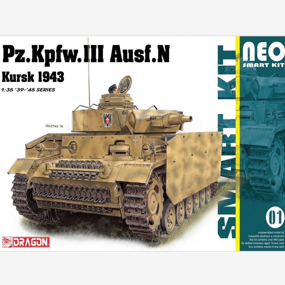 DRAGON 6559 1/35 ‘19-45’ SERIES MODEL PZ.KPFW.III AUSF.N KURSK 1943 TANK MODEL.