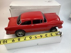 10” solid resin Gasser ‘55 Chevy 55CC-111 MODEL hot rod car red new (L9)