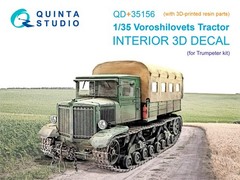 Quinta Studio 1:35 “Voroshilovets” Tractor Interior 3D Decal for Trumpeter