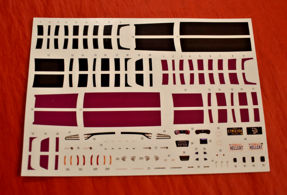 AMT 2021 Dodge Charger Redeye Hellcat Wide Body decal Sheet 1/25