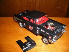 ADULT CUSTOM BUILT 57 CHEVY GASSER NEW 1/25 BB427 MOTOR