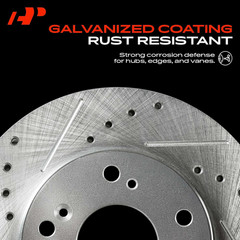 10.30 Inch (261.5Mm) Front Drilled and Slotted Disc Brake Rotors Compatible with
