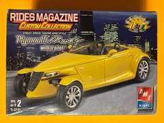 PLYMOUTH PROWLER COUPE WITH TRAILER MODEL KIT AMT ERTL 1/25 SCALE NEW OPEN BOX!!