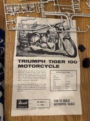 Revell Triumph 100 motorcycle model kit 1/8 scale H-1231 for parts asis