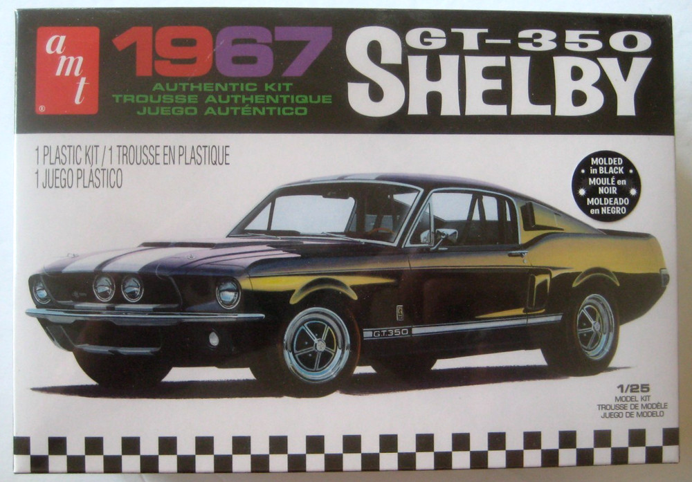 AMT 1/25 1967 Shelby GT350 Black AMT834M/12 Plastics Car Model Kit New Sealed