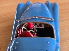 Vtg. Built 1/32 Gowland & Gowland 1953 Jaguar XK120 Sports Car Model Kit Blue