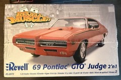 Revell ’69 Pontiac GTO Judge 2’n1 1:24 Plastic Model Kit #85-2072 Unopened