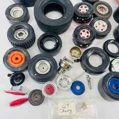 Vintage Model Car Parts Lot 1/24 1/25 Scale Tires Wheels Junkyard Scrap Building