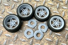 1/24 Scale: 21/20 Inch “Weld S81” Wheels W/ Wide Rear Street Tires