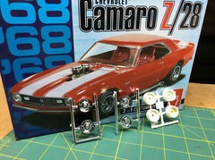 68 Chevy Camaro Z/28 Rally Wheels W Back Halves 1:25 AMT Search LBR Model Parts