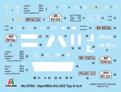 Italeri Plastic Model kit 1/35 Scale Kfz.305 Opel Blitz Typ A 4×4 Truck 6760