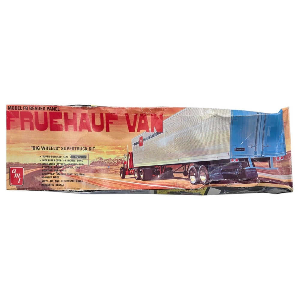 New AMT FRUEHAUF VAN Big Wheels Supertruck Kit FB Beaded Panel 1:25 19 In. Long